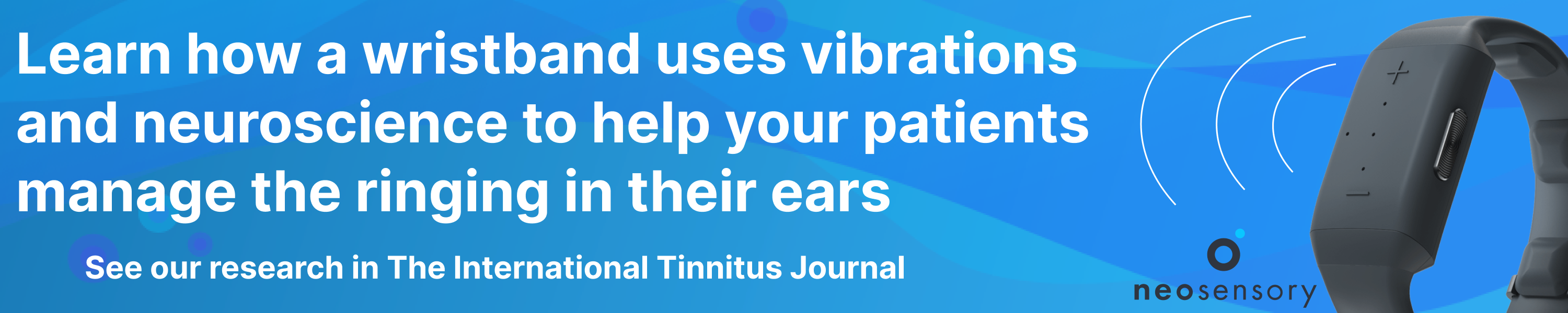 Neosensory research in The International Tinnitus Journal - image of product and logo